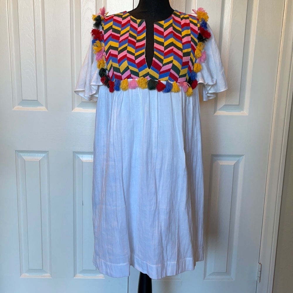 Anthropologie white/colorful Woven design